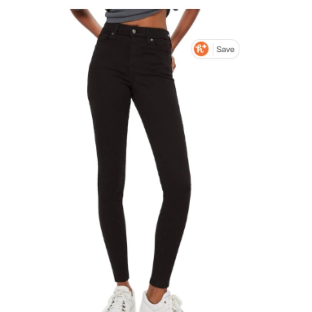 Topshop Jamie High Waist Black Jeans